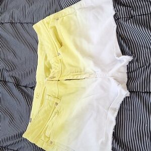 LC Lauren Conrad Yellow and White Ombre Jean Shorts